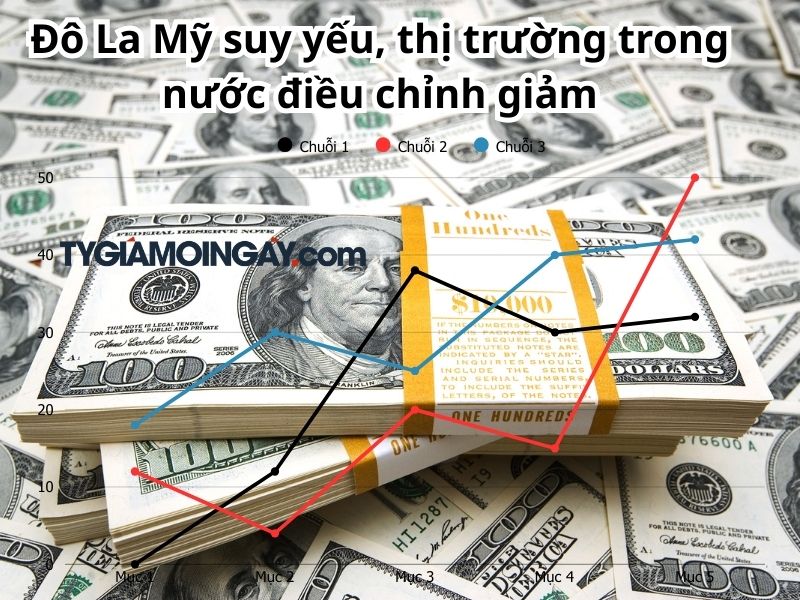 Đô La Mỹ suy yếu, thị trường trong nước điều chỉnh giảm