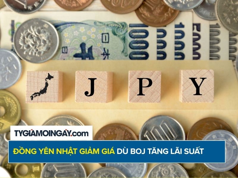Đồng yên Nhật giảm giá trở lại dù BOJ tăng lãi suất 