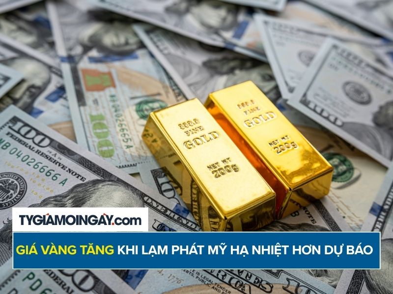 Giá vàng bật tăng khi lạm phát Mỹ hạ nhiệt hơn dự báo