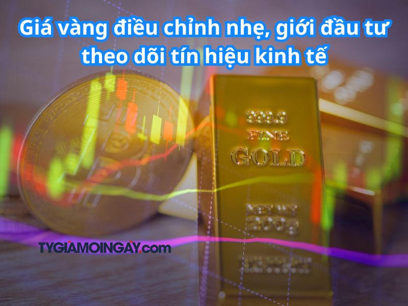 Giá vàng điều chỉnh nhẹ, giới đầu tư theo dõi tín hiệu kinh tế toàn cầu