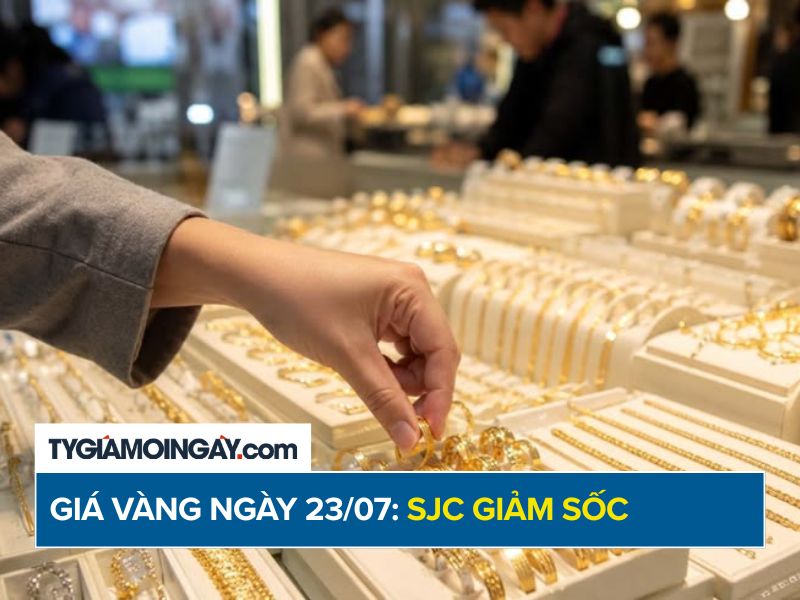 Giá vàng hôm nay 23/7/2026: SJC giảm sốc 5 triệu, thế giới vẫn tăng 