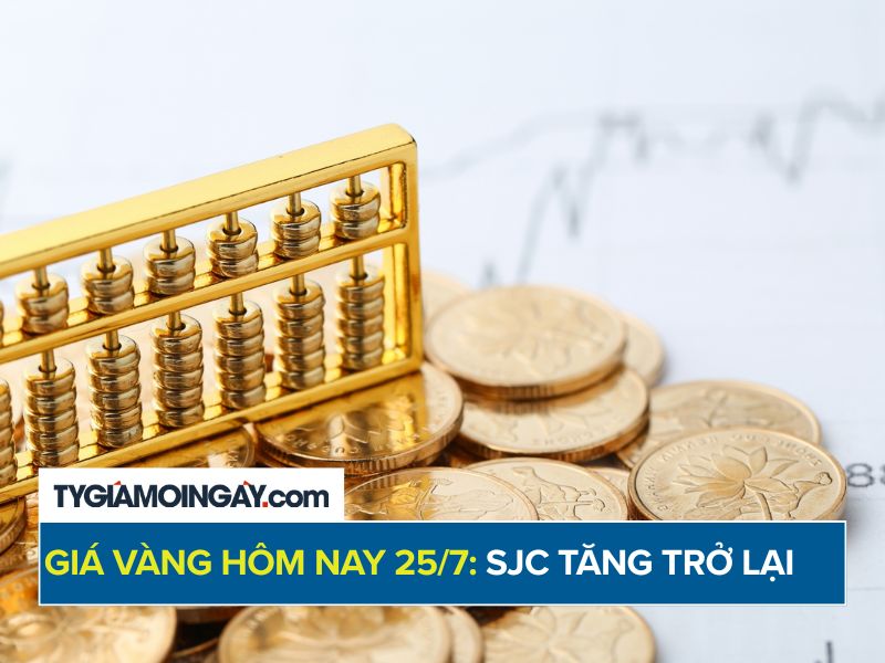 Giá vàng hôm nay 25/7: SJC tăng trở lại, vẫn giảm gần 6 triệu/tuần