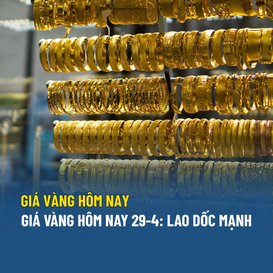 Giá vàng hôm nay 29-4: Lao dốc mạnh, mất tới 1,5 triệu đồng mỗi lượng