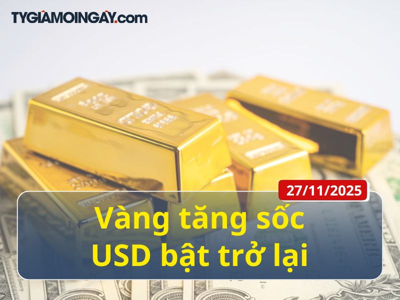 Giá vàng và USD cùng biến động mạnh ngày 27-11: Vàng tăng sốc, USD bật trở lại