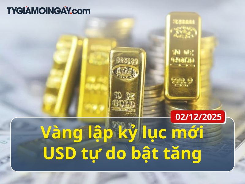 Hôm nay (2-12): Vàng lập kỷ lục mới, USD tự do bật tăng