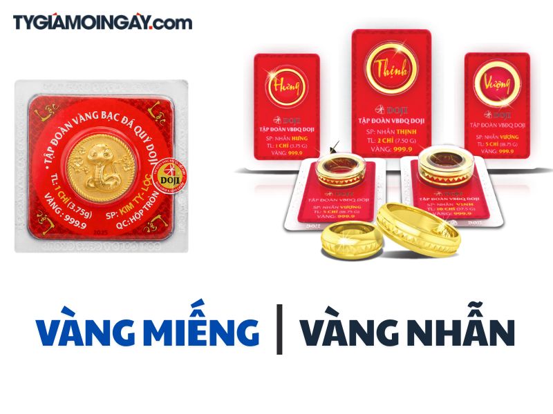 Mua vàng miếng hay vàng nhẫn dễ có lời hơn?