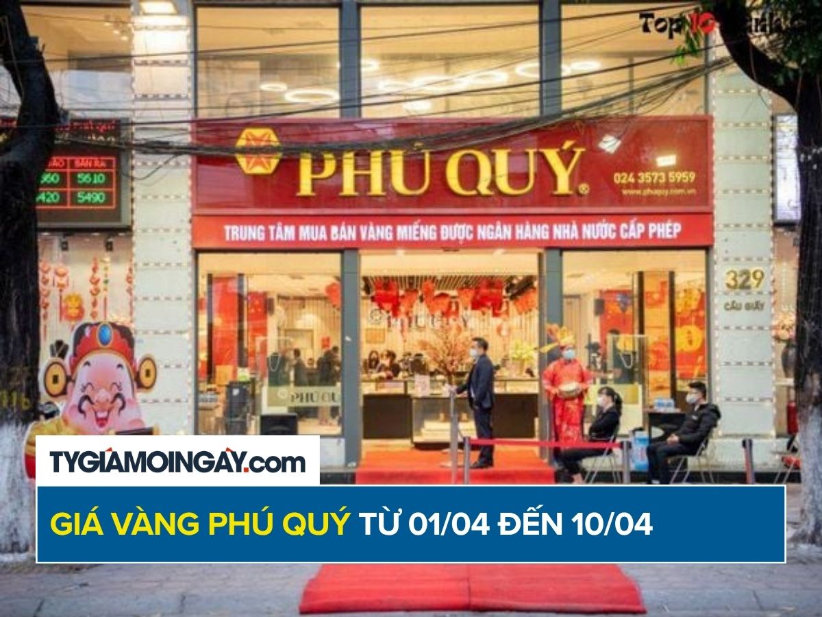So sánh biến động giá vàng Phú Quý từ 01/04/2026 đến 10/04/2026