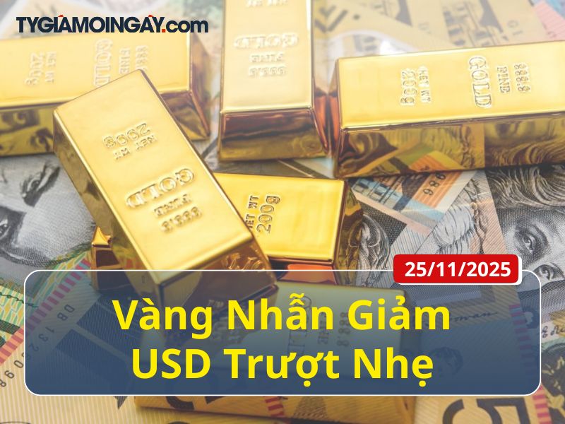 Thị trường 25/11: Vàng Nhẫn Giảm, USD Trượt Nhẹ
