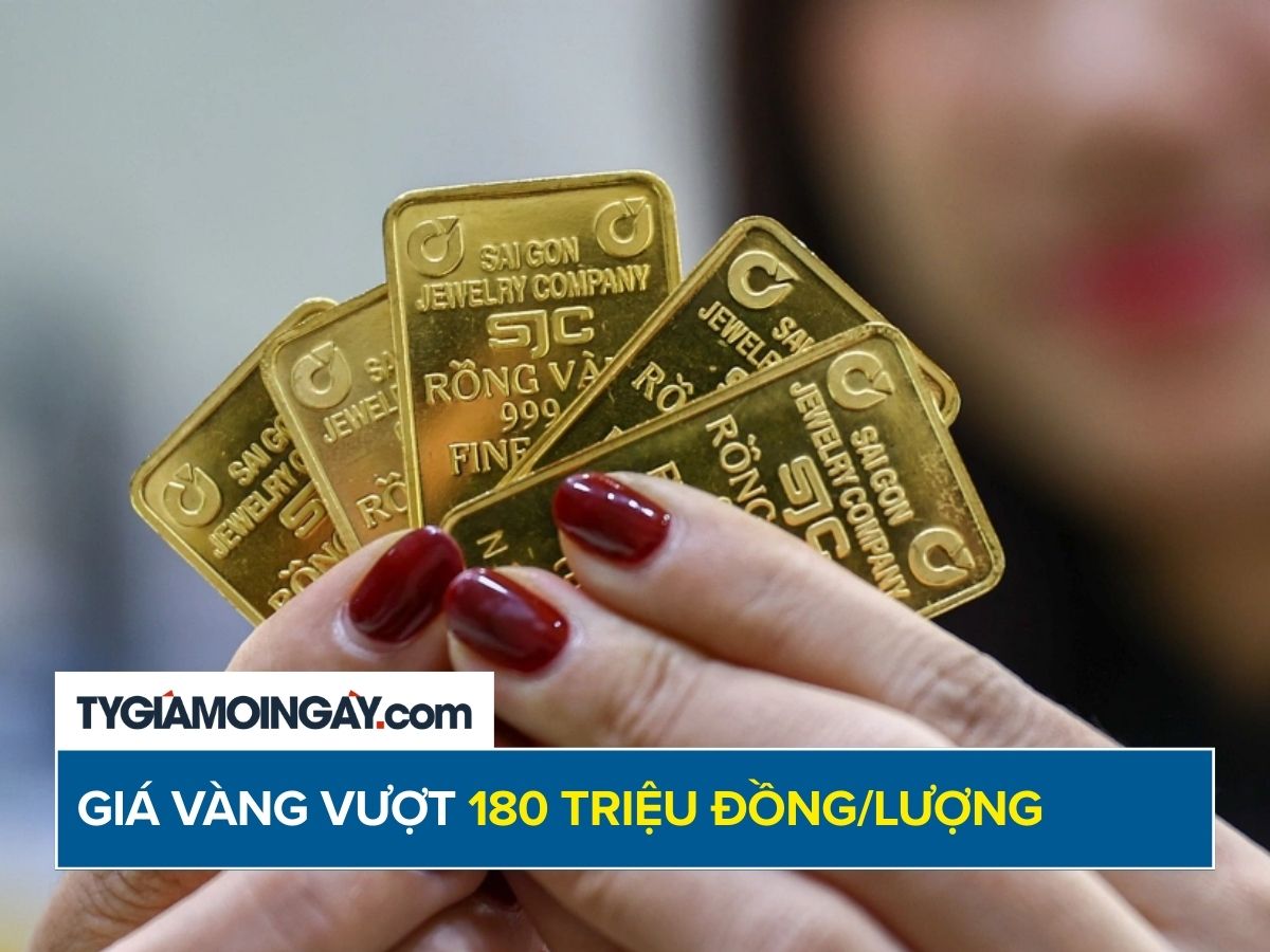 Thị trường vàng sôi động, giá vượt mốc 180 triệu đồng/lượng