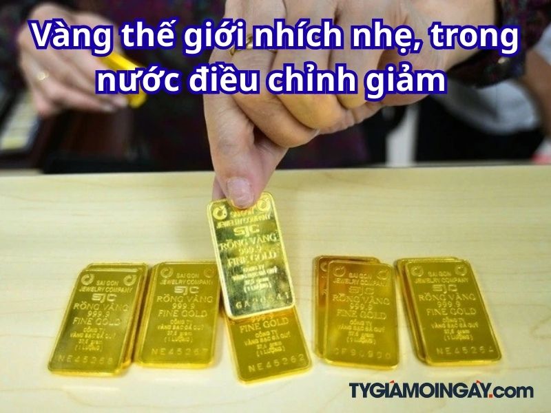 Vàng thế giới nhích nhẹ, trong nước điều chỉnh giảm giữa tâm lý chờ đợi Jackson Hole
